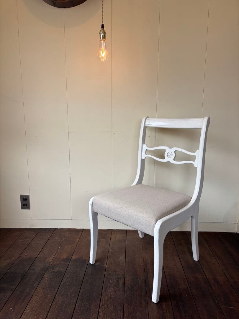オールドカリモクOLDKARIMOKU ホワイトペイントヴィンテージ椅子チェア