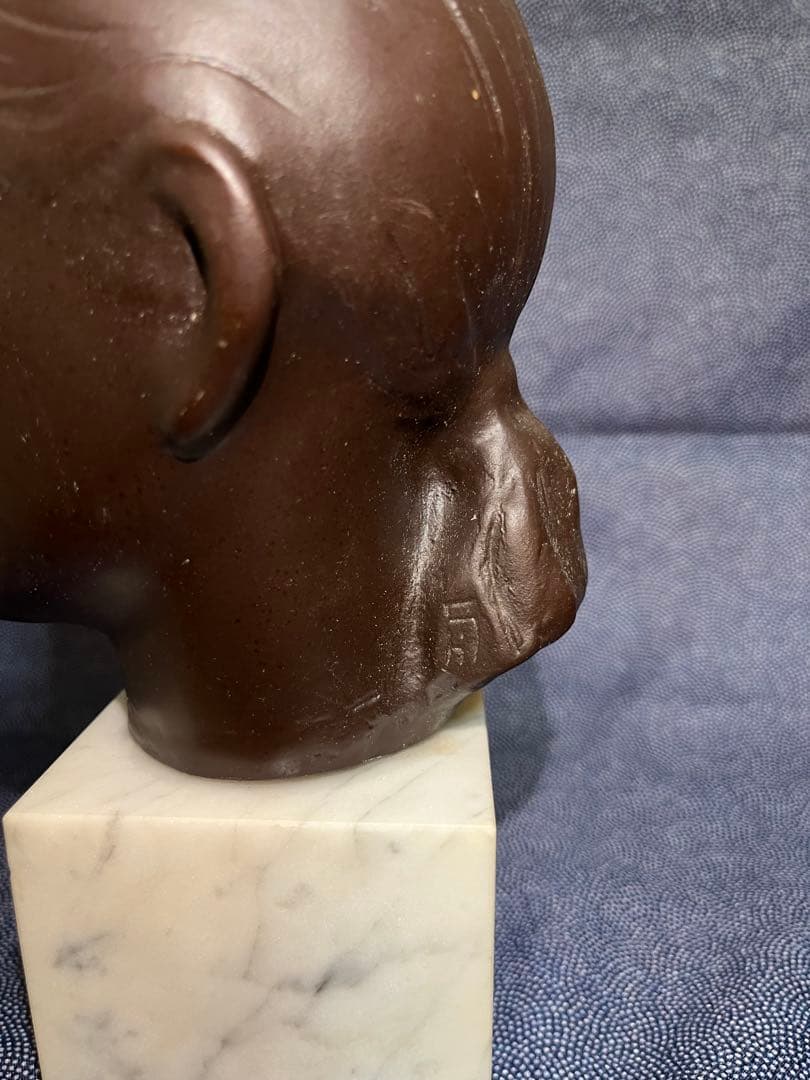 ⭐︎青⭐︎彫刻家 船越保武 少女 頭像　Y.FUNAKOSHI ブロンズ像