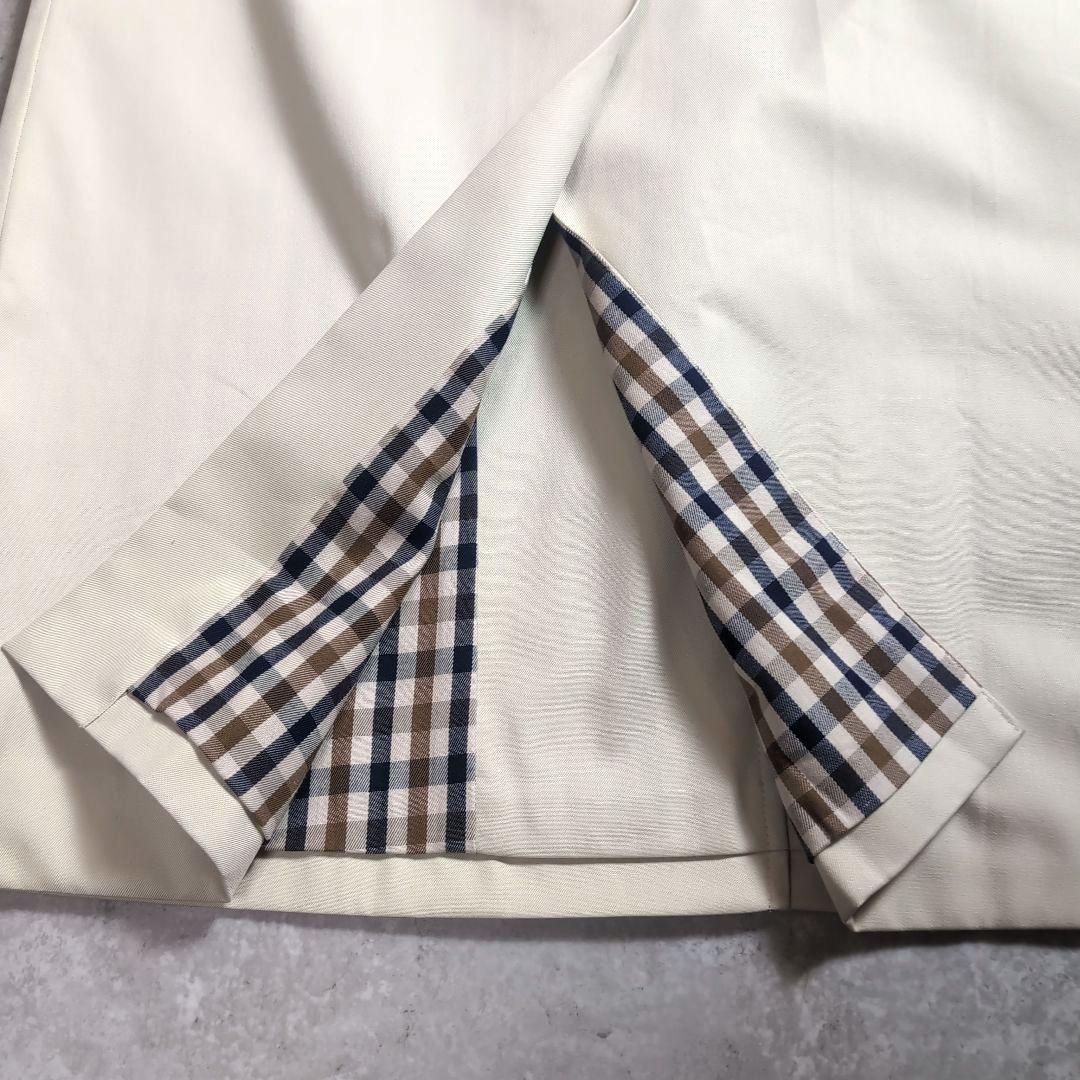 【希少】アクアスキュータム 袖ユニオンジャック ステンカラーコート 裏地チェック