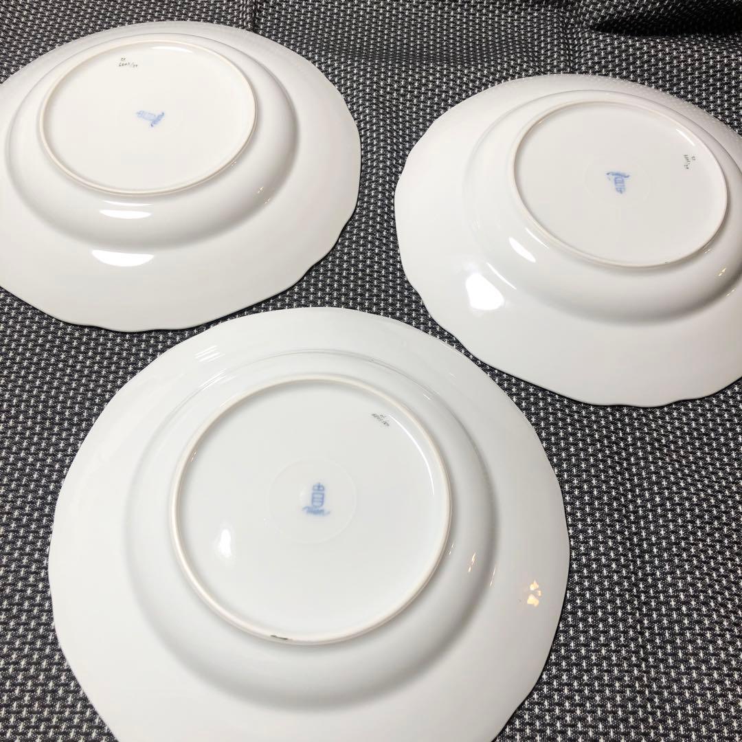 アウガルテン・ウィンナーローズ　24cm スーププレート　３枚セット