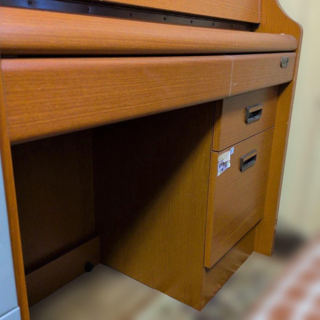 ①　木製デスクチェアセット　机　椅子　折りたたみ　バタフライ　スタディデスク