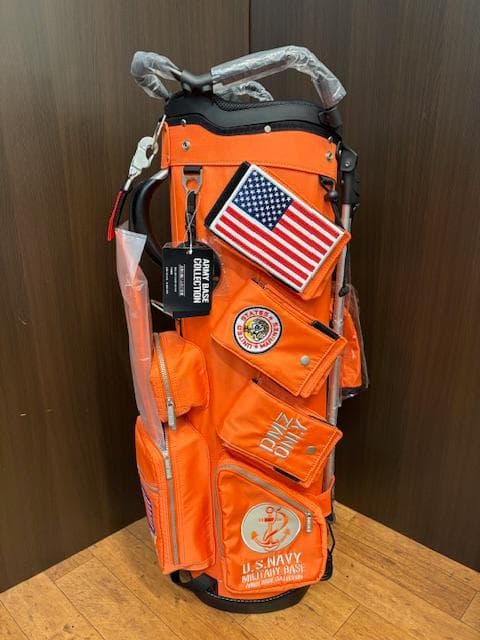 アーミーベース U.S. NAVY スタンドキャディバッグ オレンジ 新品