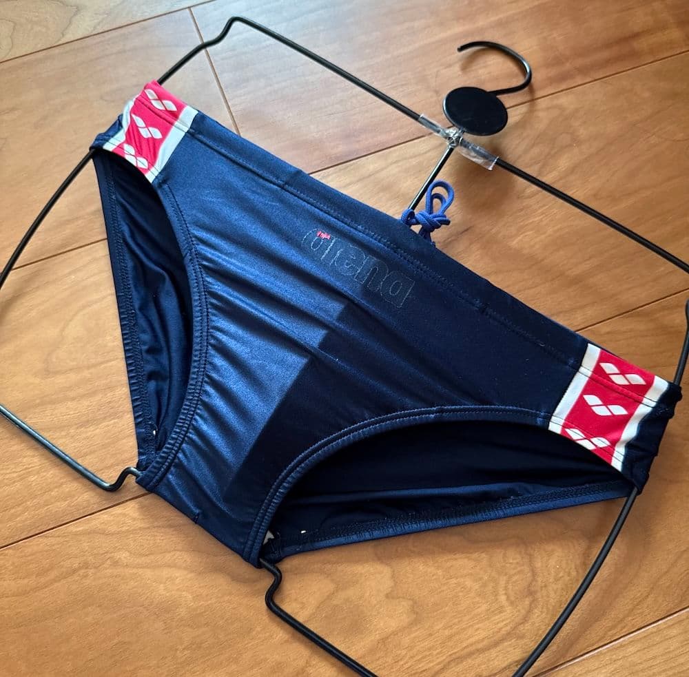 【レア】arena NUX ニュークス ネイビー×レッド 光沢 Lサイズ 競パン