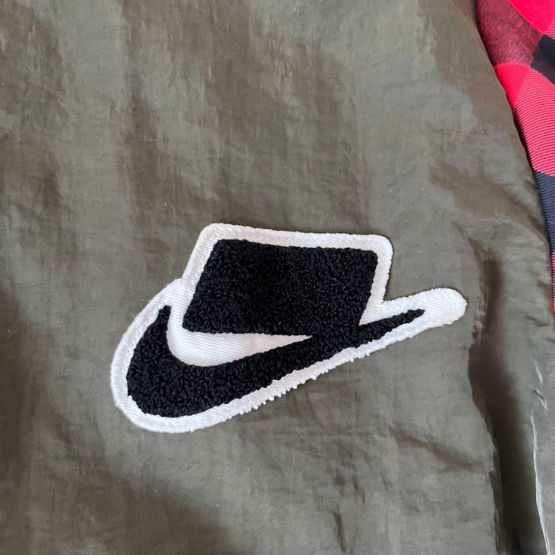 XLサイズ NIKE ナイキ スリーブチェック ボンバージャケット MA-1 赤