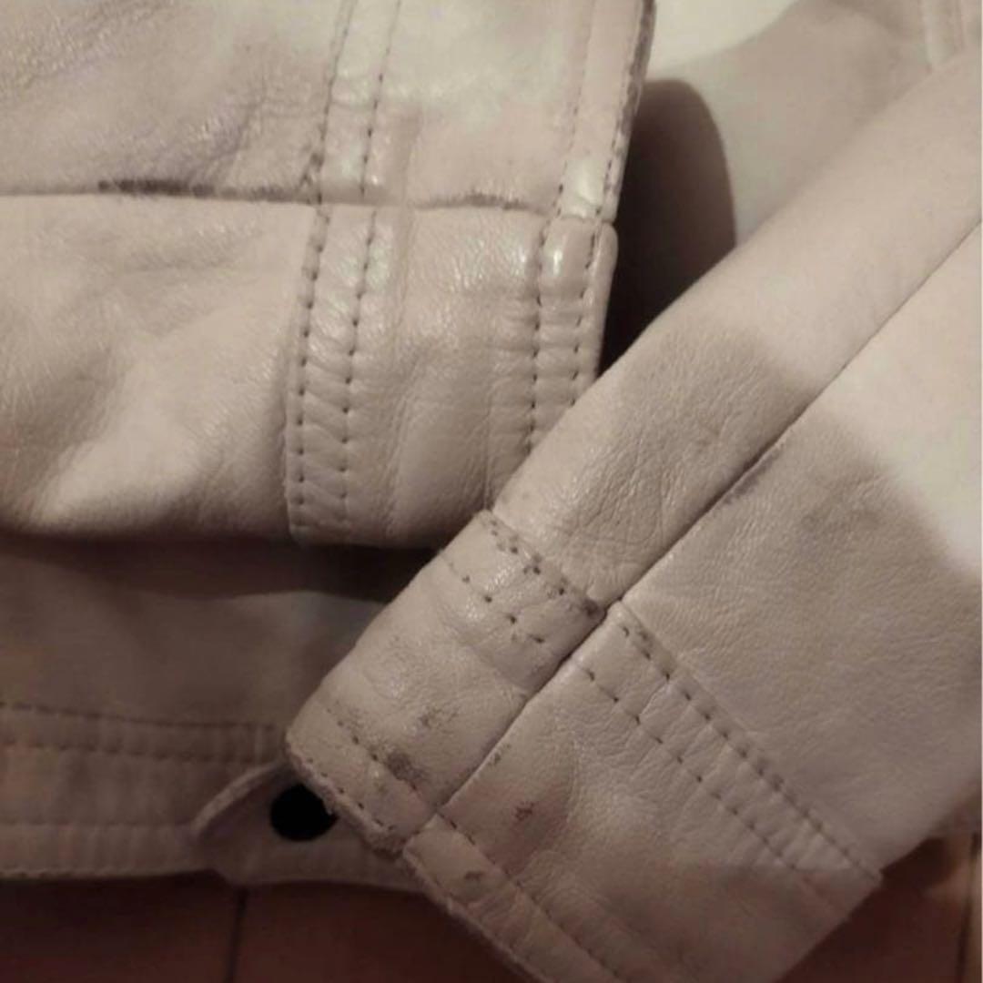 イタリア製00s y2k vkei drip opiumホワイトレザージャケット