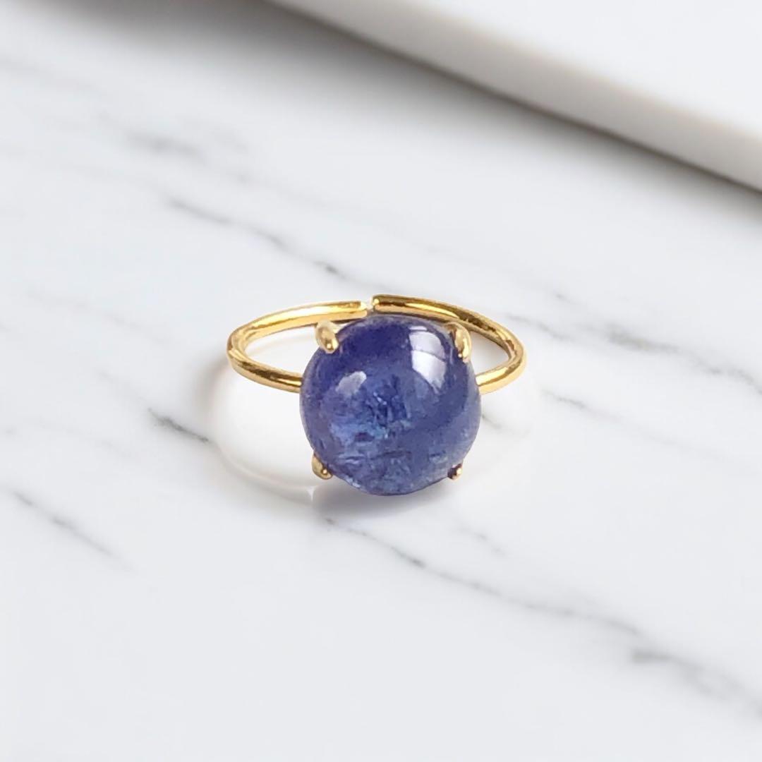 No.329✨天然石✨タンザナイトのリング　フリー　18KGP