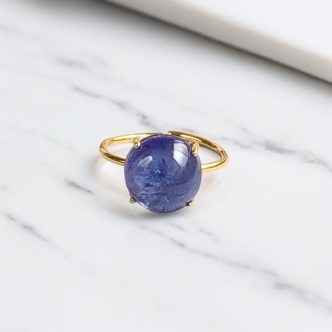 No.329✨天然石✨タンザナイトのリング　フリー　18KGP