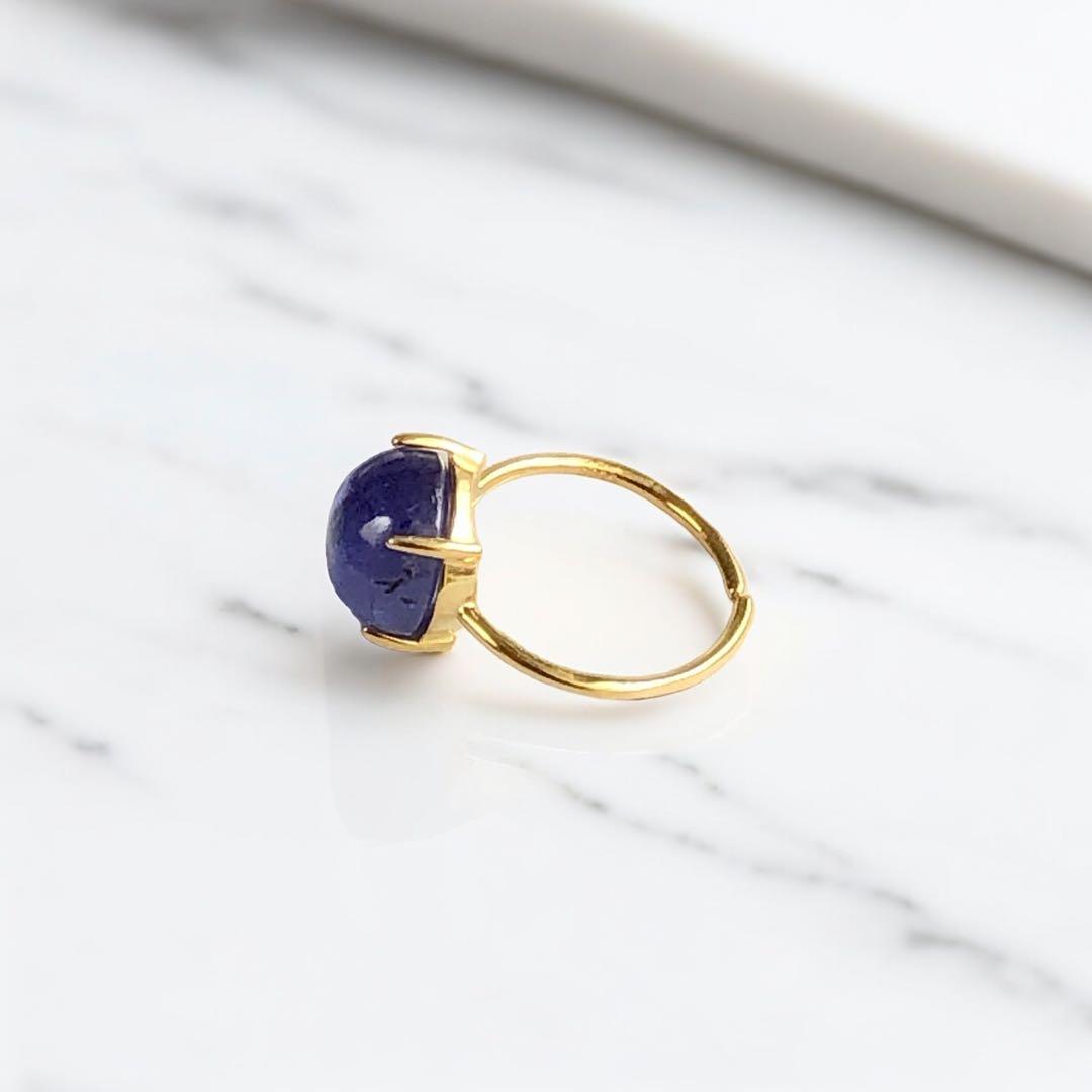 No.329✨天然石✨タンザナイトのリング　フリー　18KGP