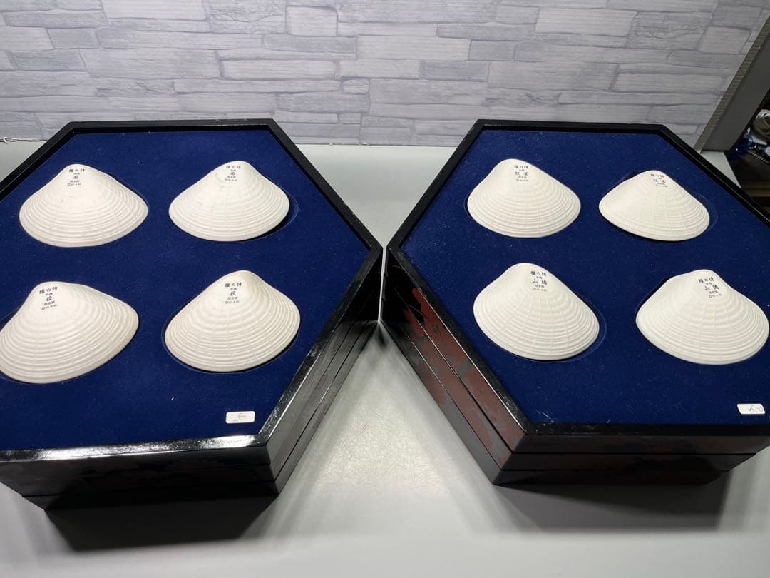 貝合わせ　貝皿　24枚(12組)入り　貝桶　六段　雛祭り