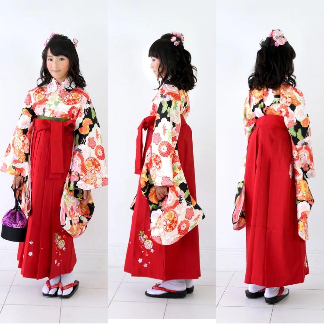 卒業式 袴 小学生 女の子 140 145 ジュニア袴4点セット013