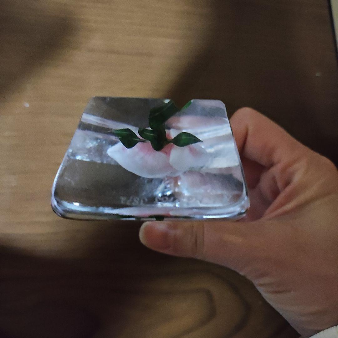 【美品】Mats Jonasson　マッツジョナサン　クリスタルガラス　置物バラ