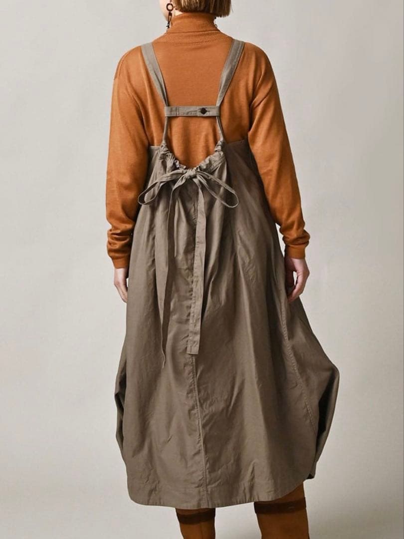 45R45rpm 本日最終日薄バックサテンのタックタック ドレス