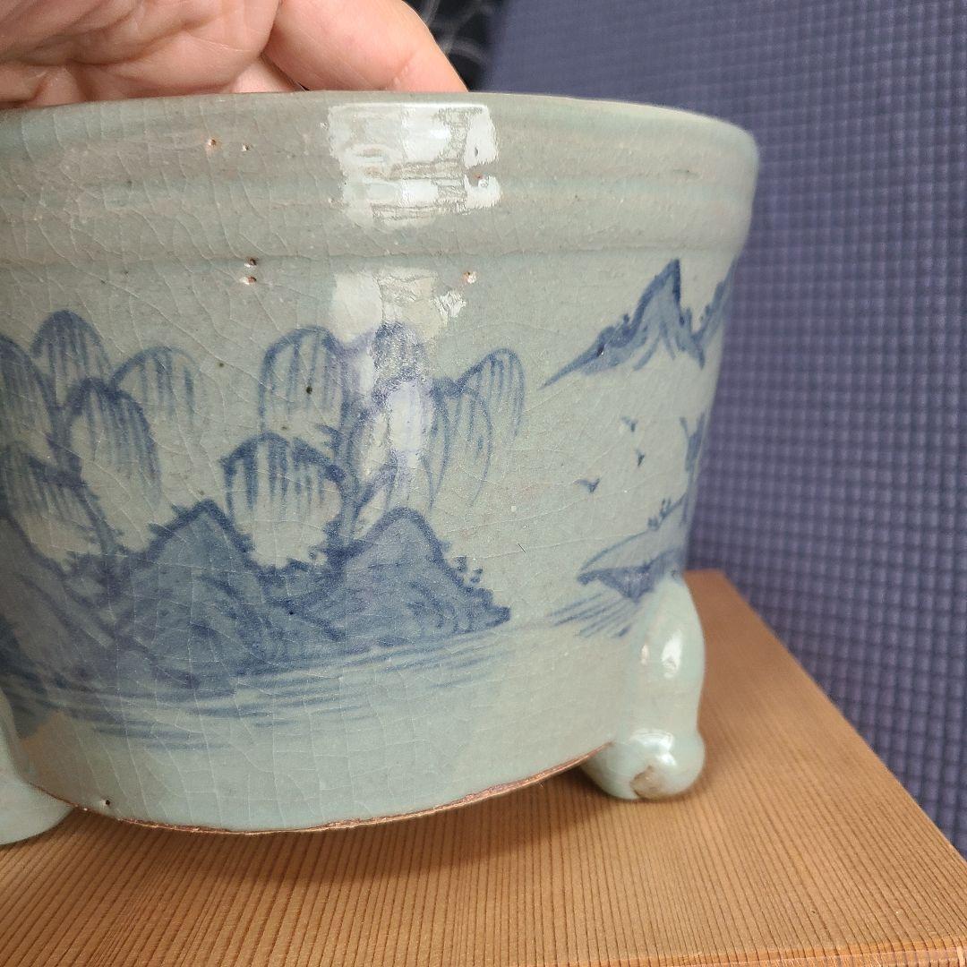 茶道　平安宝泉造　瓶懸 　青磁三方