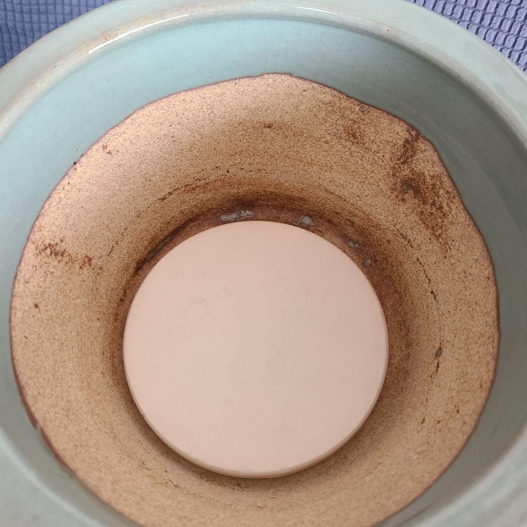 茶道　平安宝泉造　瓶懸 　青磁三方