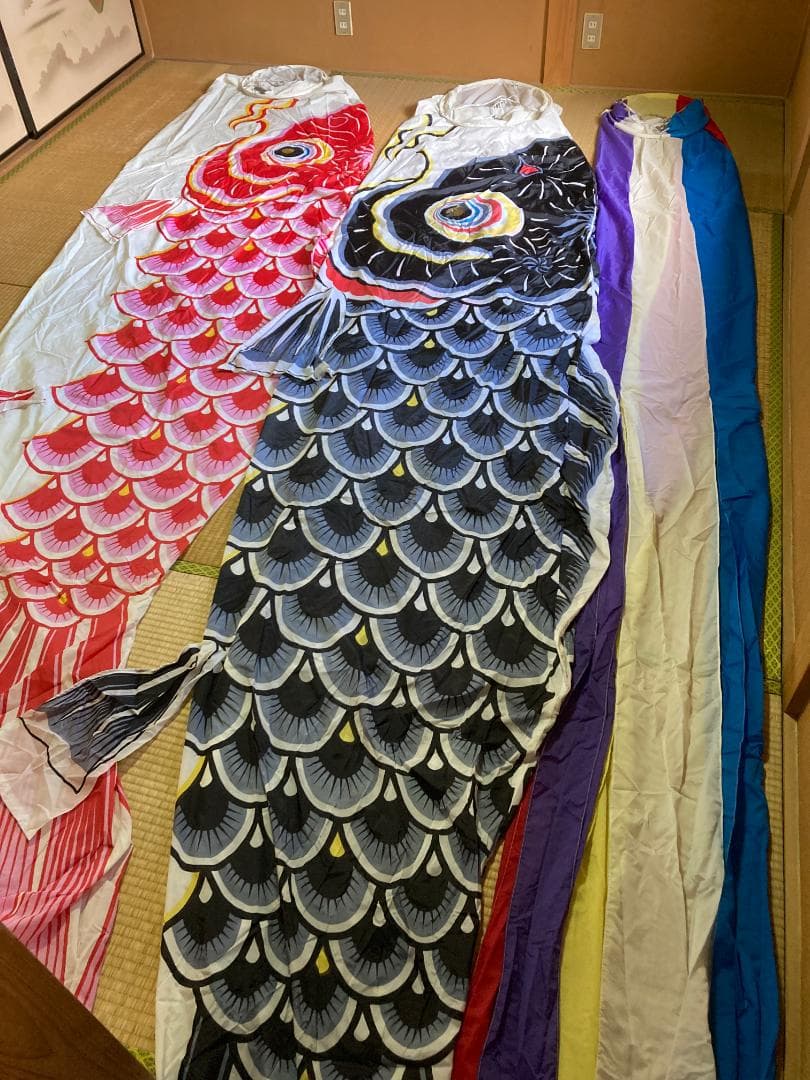 東洋紡ナイロン　鯉のぼり　瀧のぼり印　吹流5m 黒鯉5m 緋鯉4m