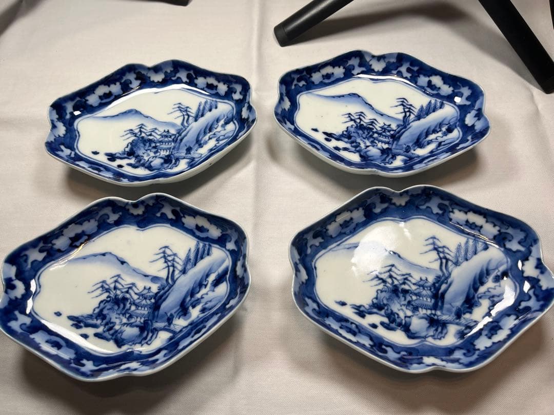 古伊万里　市㐂制　菱形のお皿４枚