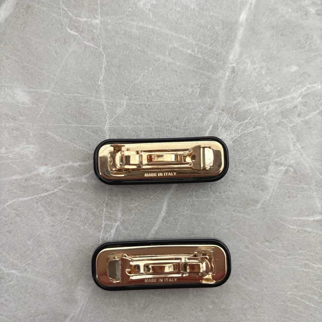 【最終価格】miumiu ミュウミュウ　ヘアピン　バレッタ　ブラック　2個セット