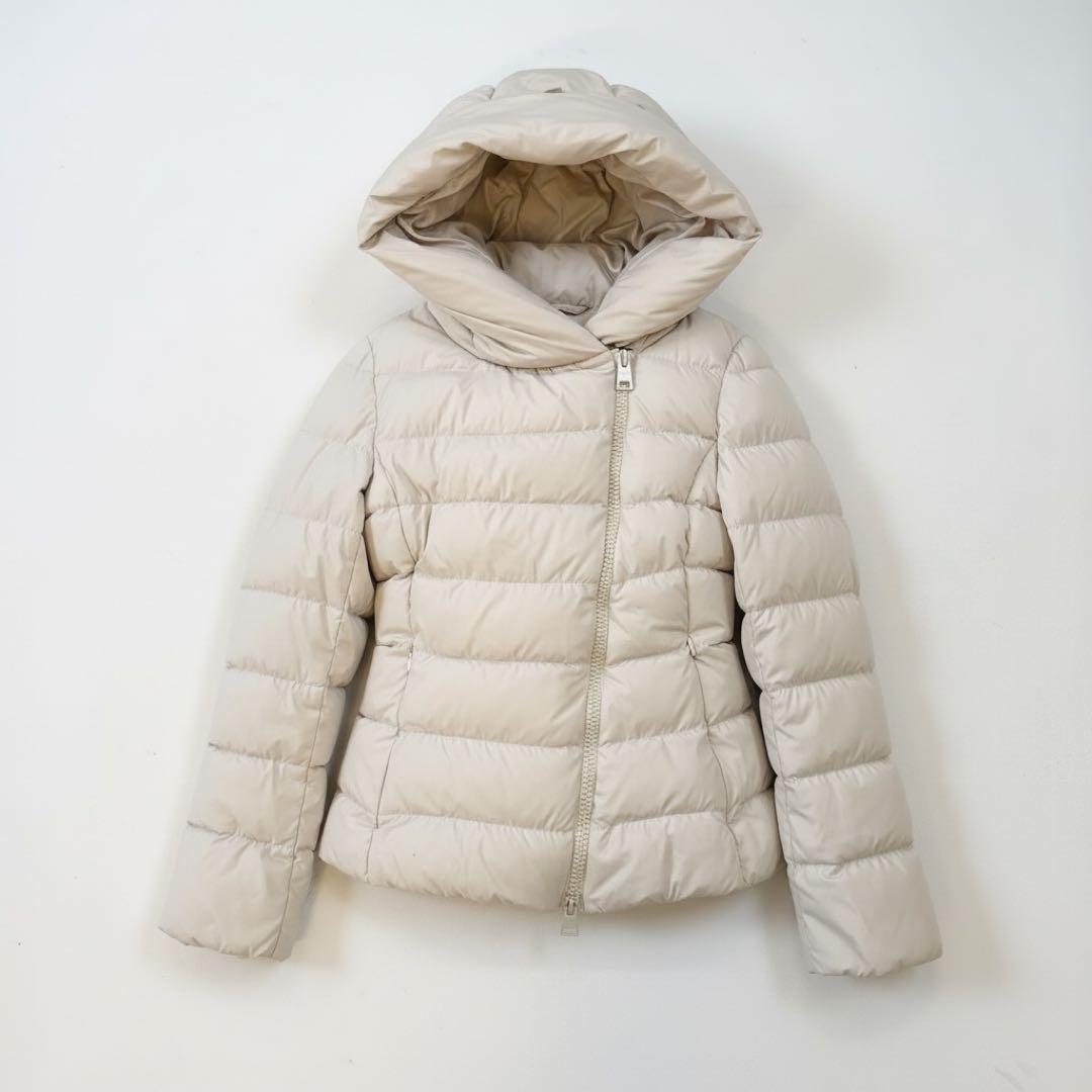 ヘルノ ポーラテック フードショートダウン ジャケット ライトベージュ 42