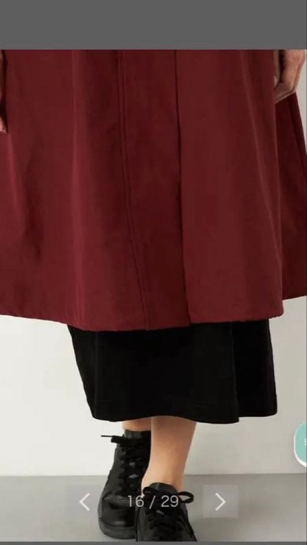 ぐるけん 他の方の購入お断り バーガンディ フード付き ロングコート