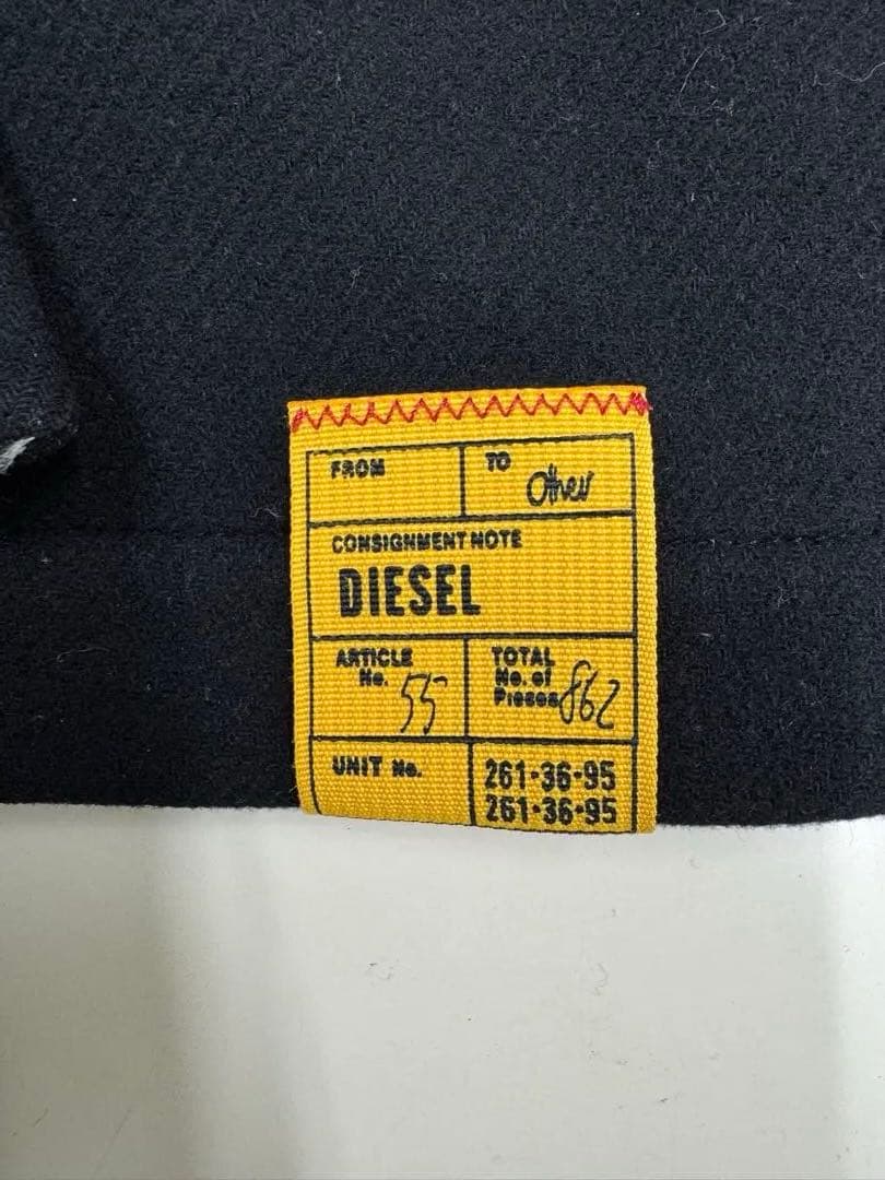 DIESEL 黒 ダブルブレスト チェスターコート　サイズL