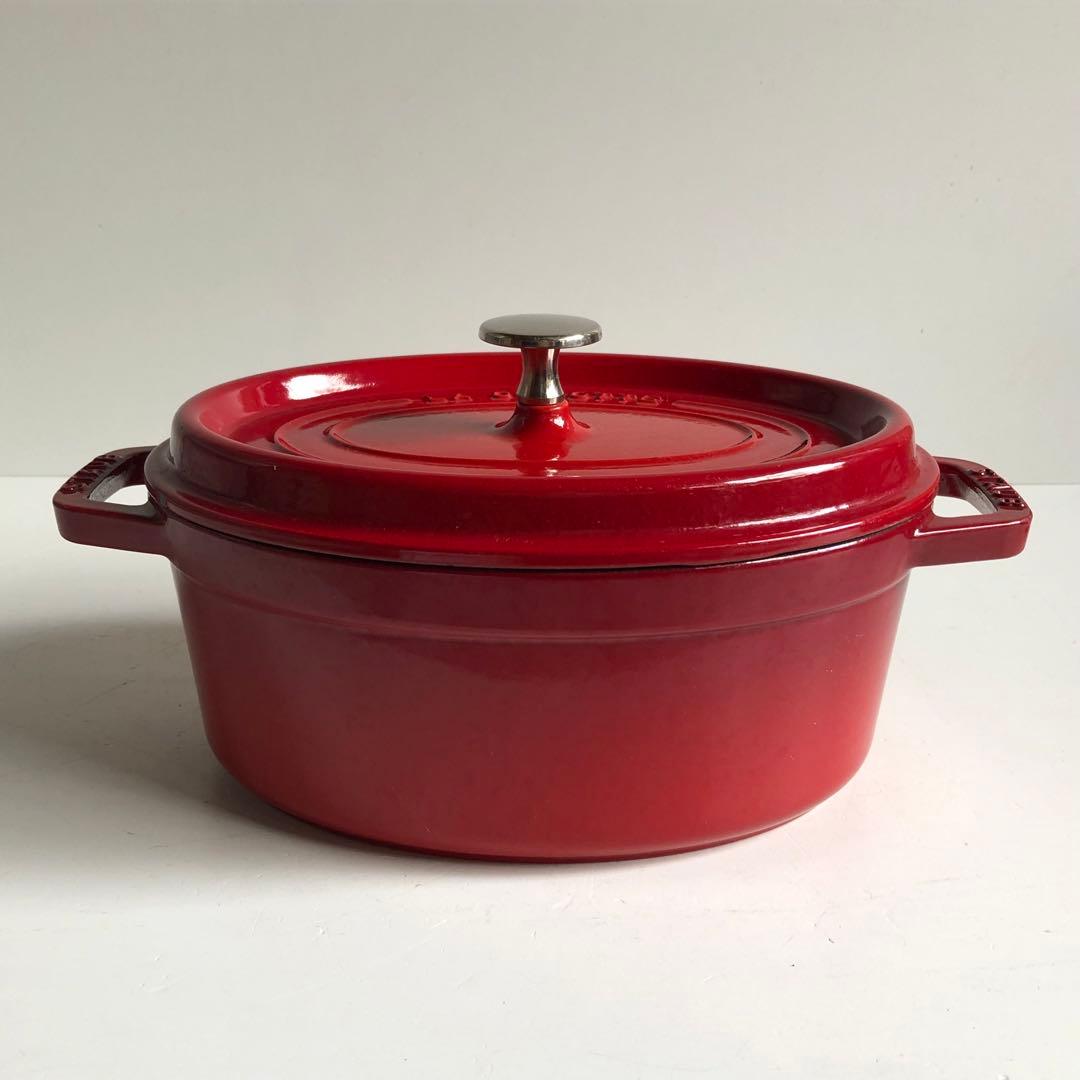 STAUB ラ・ココット オーバル 23cm チェリーレッド
