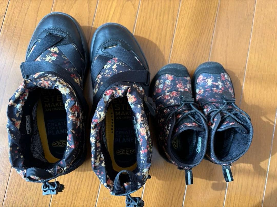 【美品】KEEN 防水ブーツ　23.5cm 16cm セット　親子コーデ