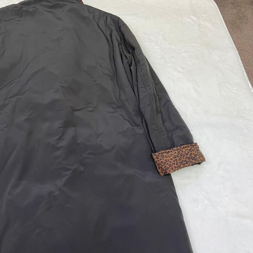 BOTTEGA VENETA レオパード柄　ブラックトレンチコート リバーシブル