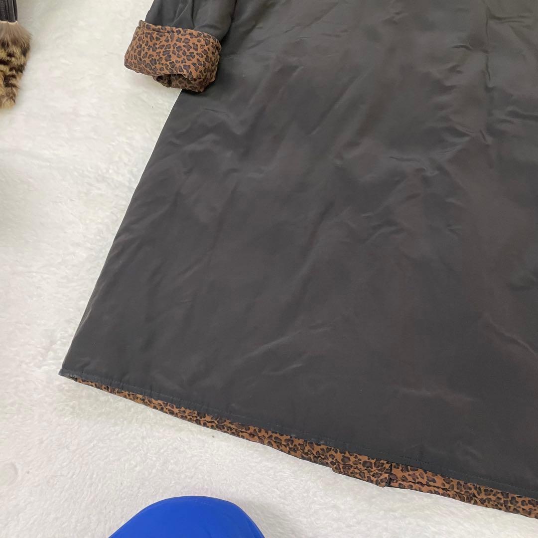 BOTTEGA VENETA レオパード柄　ブラックトレンチコート リバーシブル