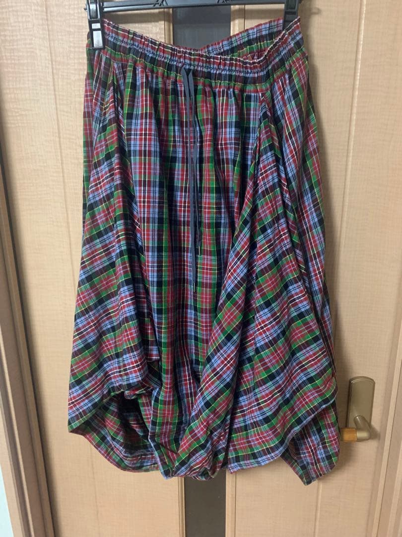 vivienne Westwoodタータンチェックアシンメトリーギャザースカート