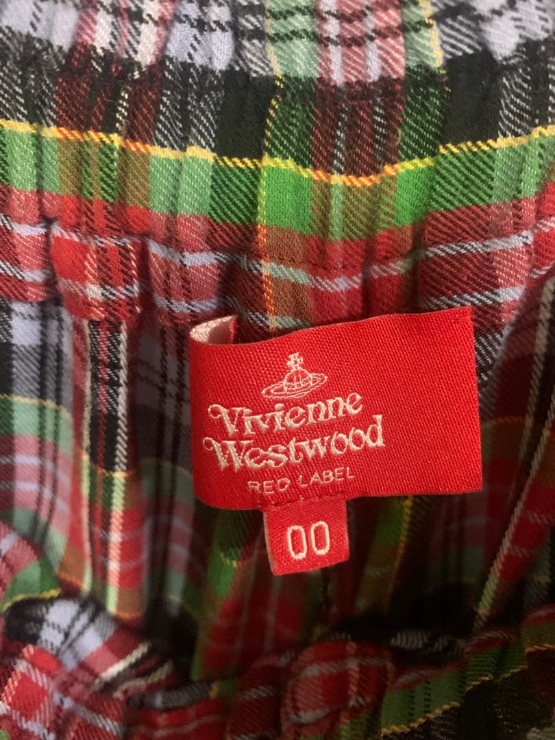 vivienne Westwoodタータンチェックアシンメトリーギャザースカート