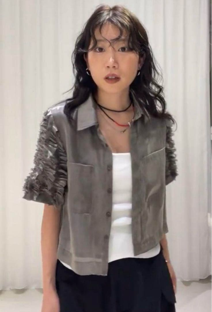 専用☆AMERI FRILL SLEEVE SHEER SHIRT