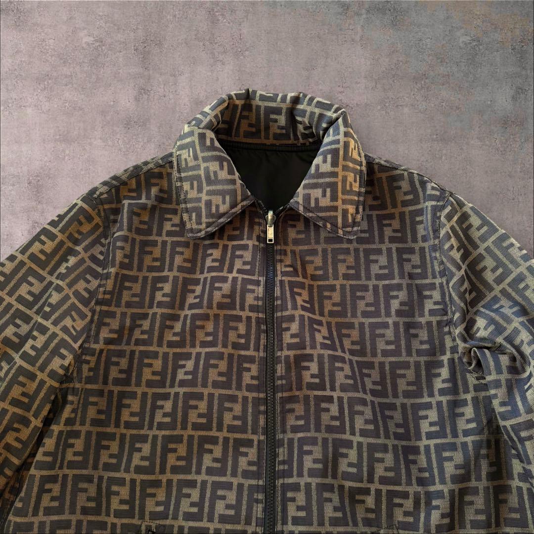 FENDI フェンディ コーチジャケット　ヴィンテージ　ズッカ　リバーシブル　L