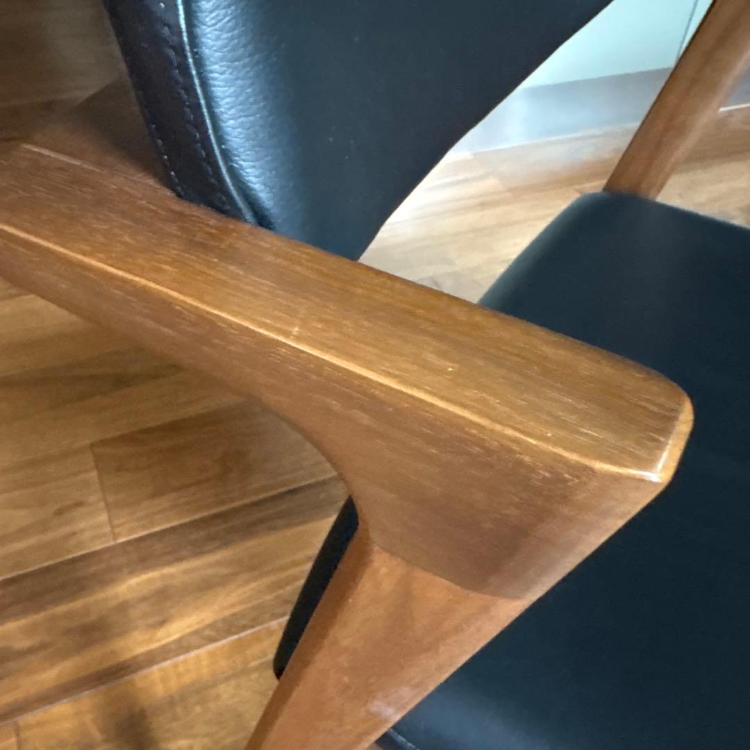 FUJI FURNITURE koti アームレスチェア本革ブラック