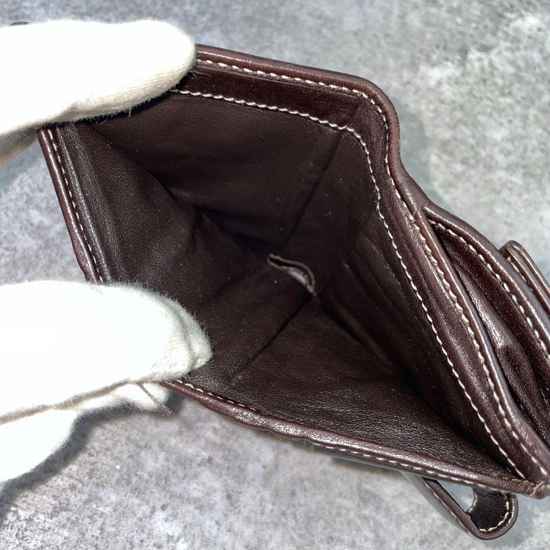 GUCCI グッチ 二つ折り財布 バンブー カーフ キャンバス ゴールド金具