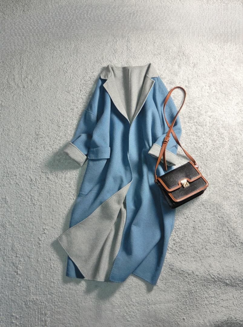 ミラオーウェン 接結 リバーシブル ウールブレンド ロングコート 0