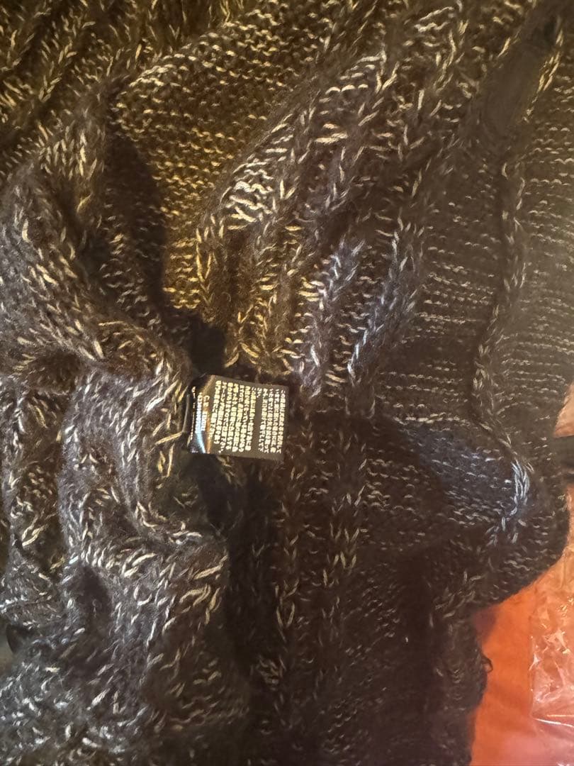 KMRi ケムリ　フリンジデザイン カーディガン 黒とグレー