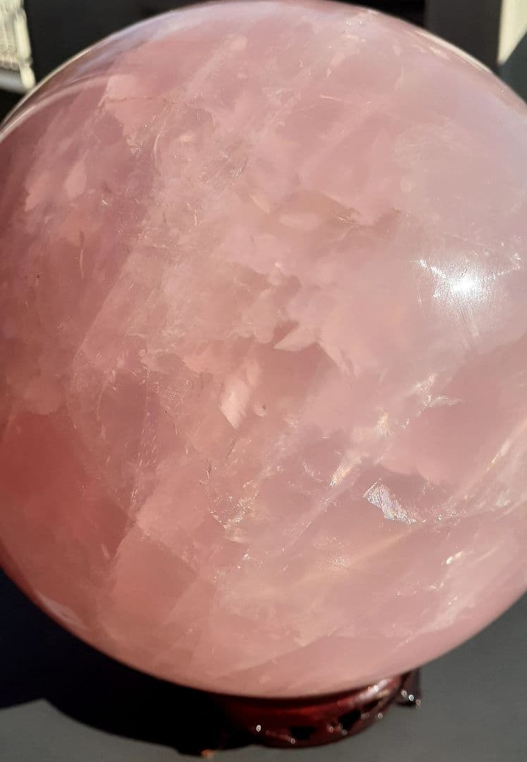 お値下げ！特大美品　天然石ローズクォーツ　約15cm玉　☆約5㎏up