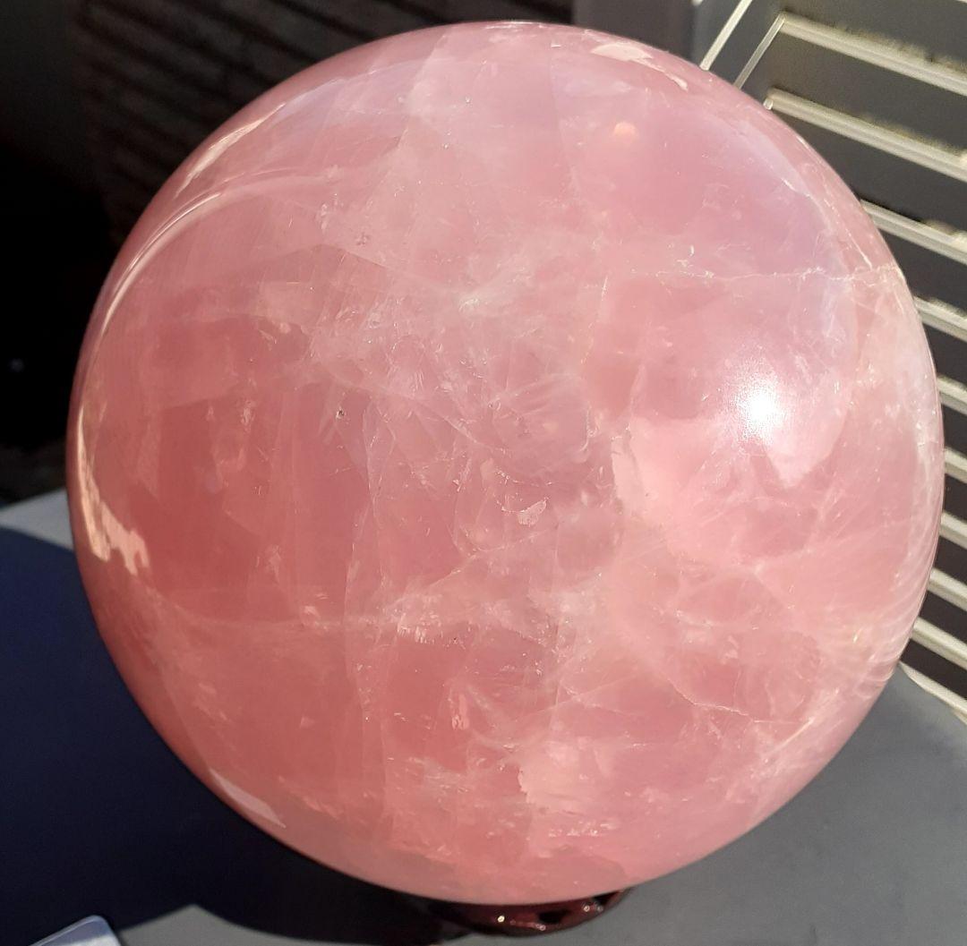 お値下げ！特大美品　天然石ローズクォーツ　約15cm玉　☆約5㎏up