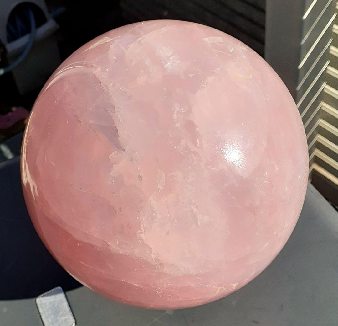 お値下げ！特大美品　天然石ローズクォーツ　約15cm玉　☆約5㎏up