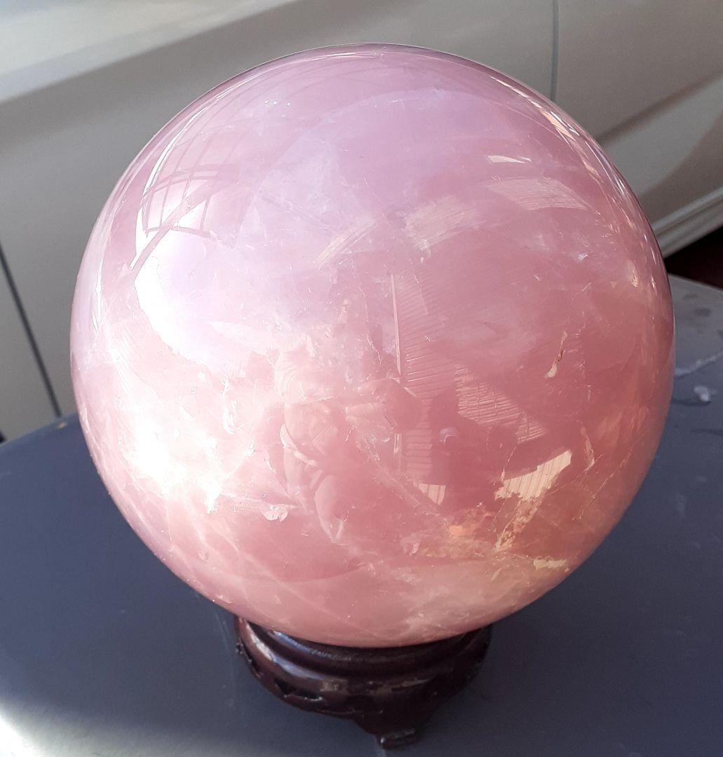 お値下げ！特大美品　天然石ローズクォーツ　約15cm玉　☆約5㎏up