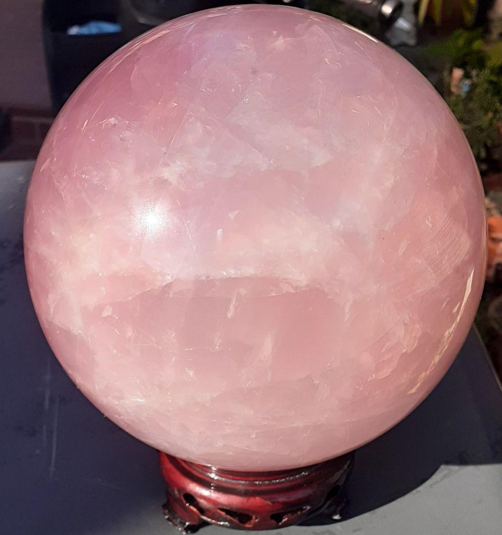 お値下げ！特大美品　天然石ローズクォーツ　約15cm玉　☆約5㎏up