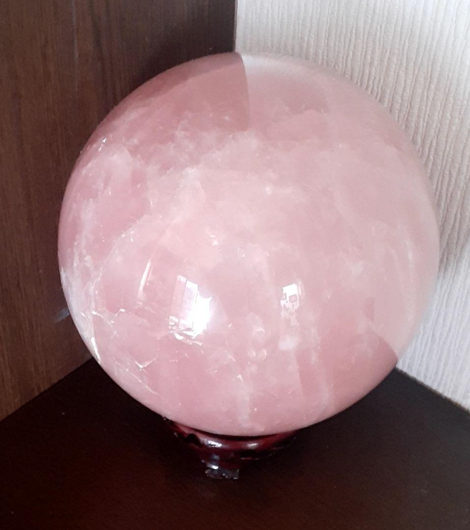 お値下げ！特大美品　天然石ローズクォーツ　約15cm玉　☆約5㎏up
