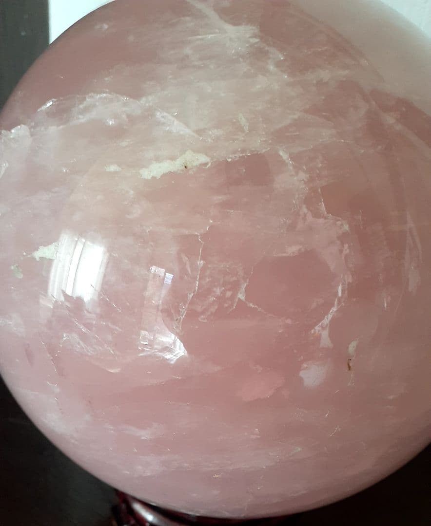 お値下げ！特大美品　天然石ローズクォーツ　約15cm玉　☆約5㎏up