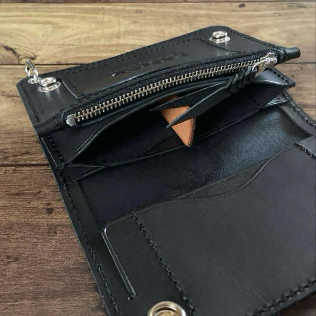 【まき】ミドルトラッカーウォレット アポロコンチョ【お札を折らずに収納】