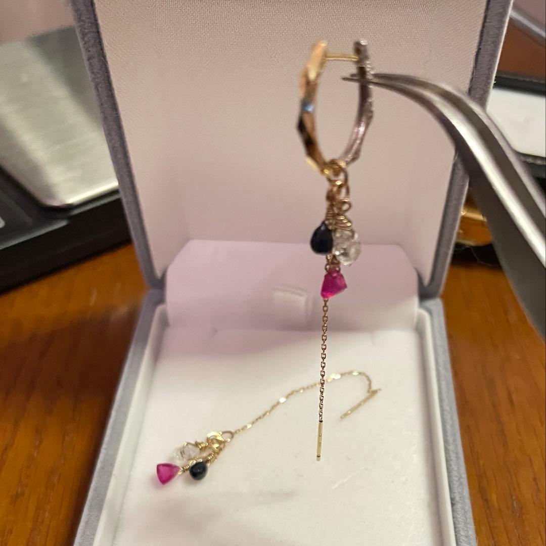 ☆最終お値下げ☆ アガット K10 ピアスチャーム、チェーンピアス