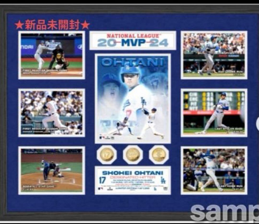 新品　大谷翔平2024 NL MVP 受賞記念プレミアムメガフォトミント24kt