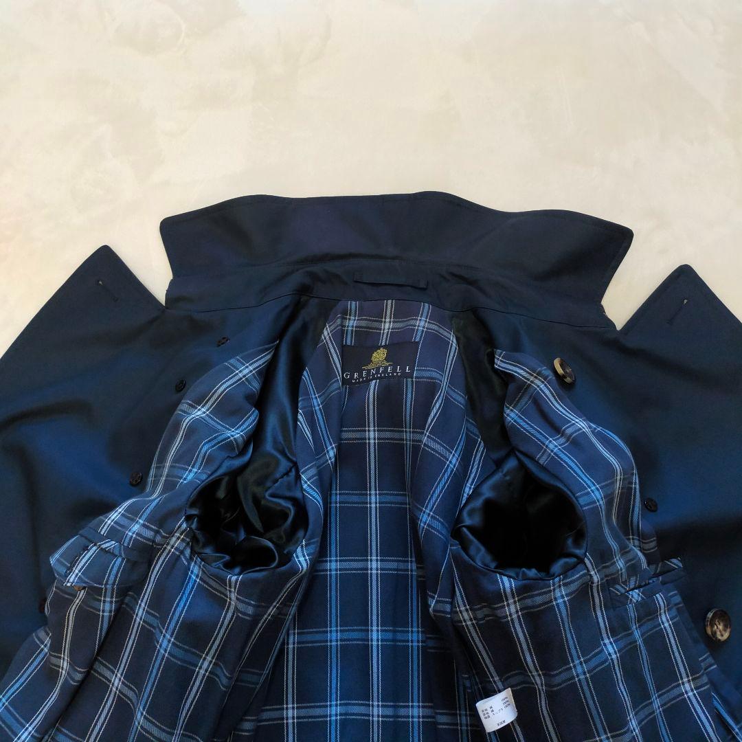 美品　英国製　GRENFEL　トレンチコート　34サイズ　ネイビー