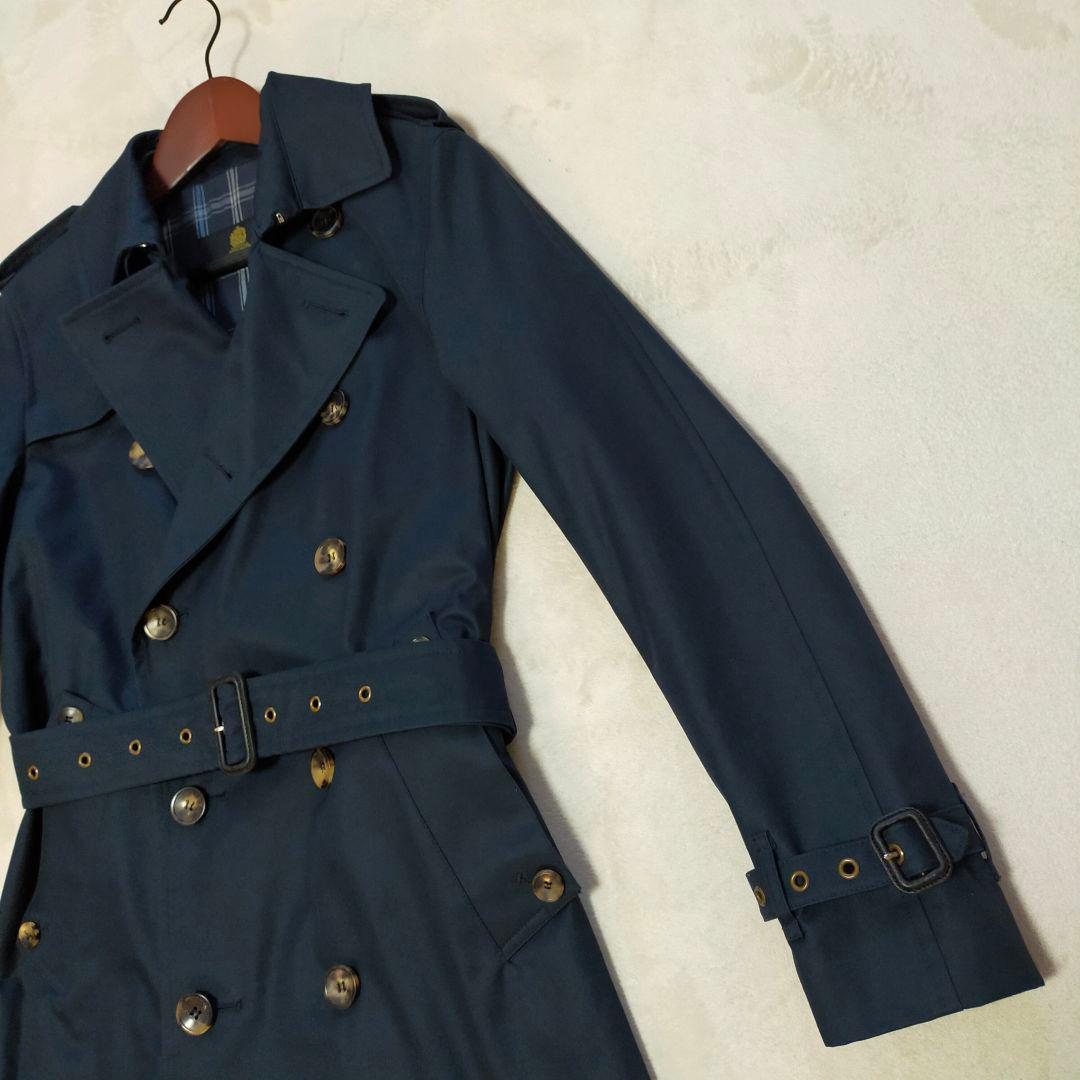 美品　英国製　GRENFEL　トレンチコート　34サイズ　ネイビー