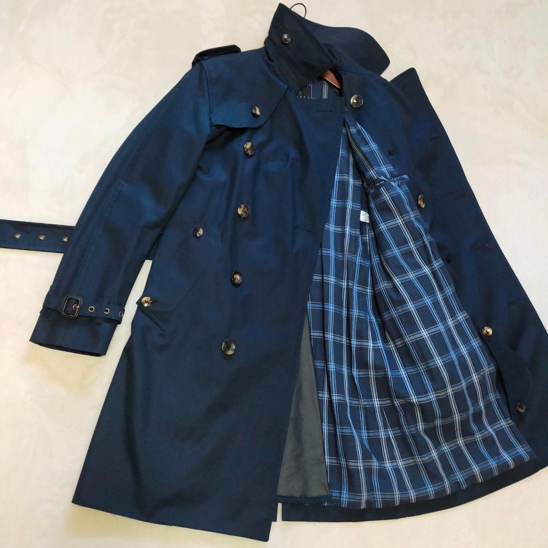 美品　英国製　GRENFEL　トレンチコート　34サイズ　ネイビー