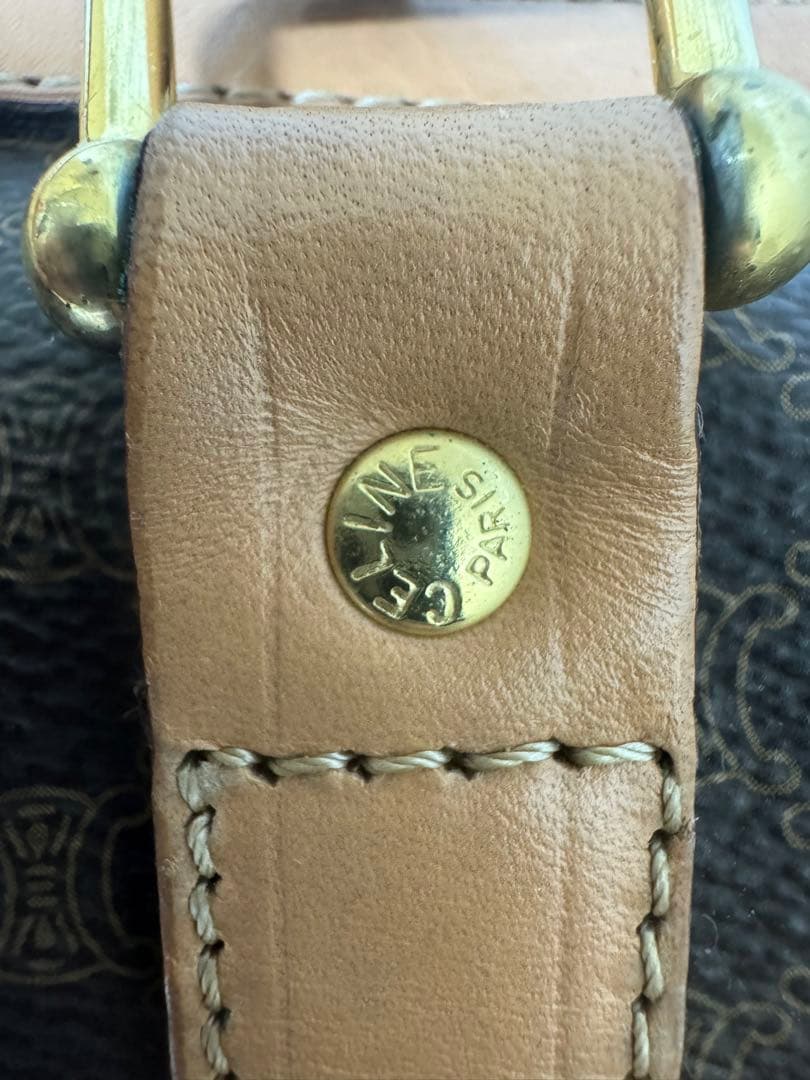 CELINE セリーヌ オールド マカダム柄 ボストンバッグ M14 南京錠付き